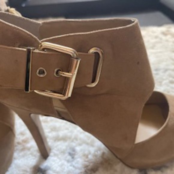 Nine West Leather Suede open toe high heels - Picture 1 of 8